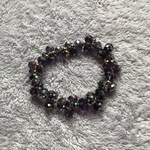 Sparkling Purple Glass Bead Bracelet